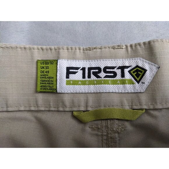 First Tactical Pants Khaki Double Knee Polyester Blend Mens Size 33X32 - Picture 6 of 14